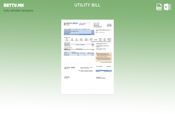 Модерен стил на САД Њу Џерси Саут Џерси Шаблон за комунални сметки за гас